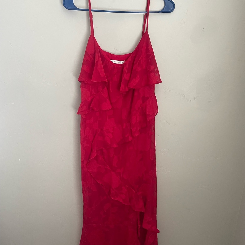 Altar'd State Vibrant Red Maxi Dress